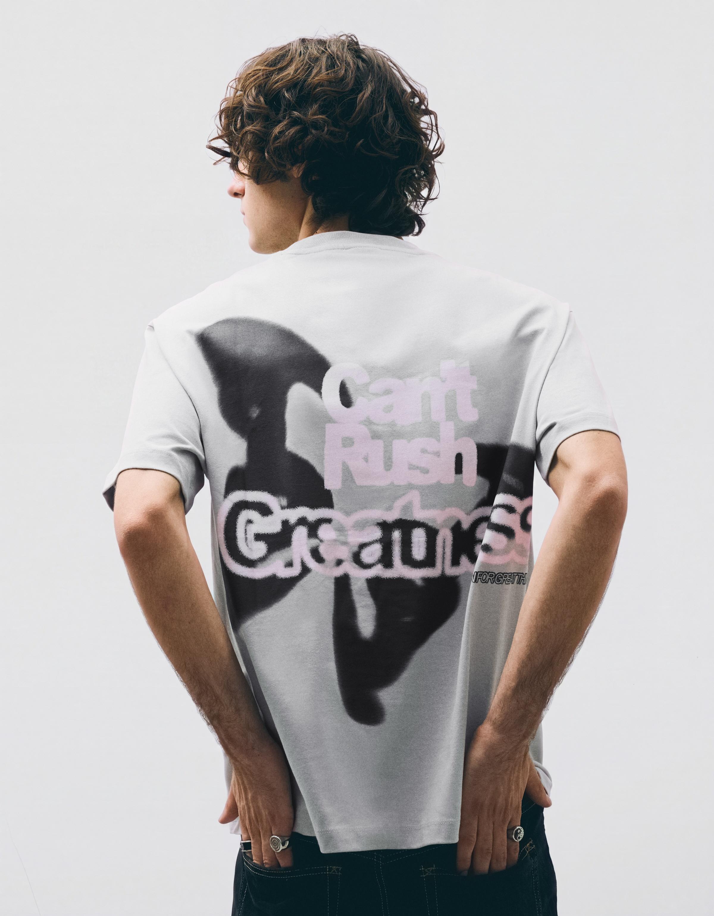 Boxy print T-shirt — Grey