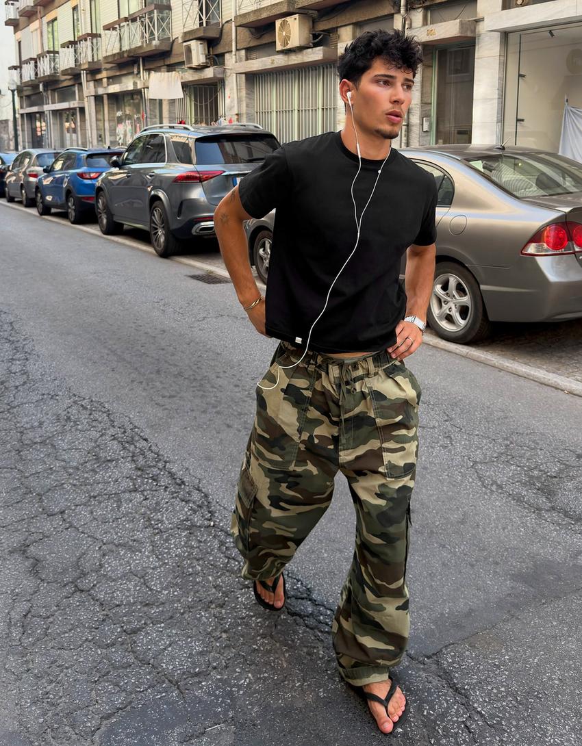 Baggy fit kargo pantolon-Haki