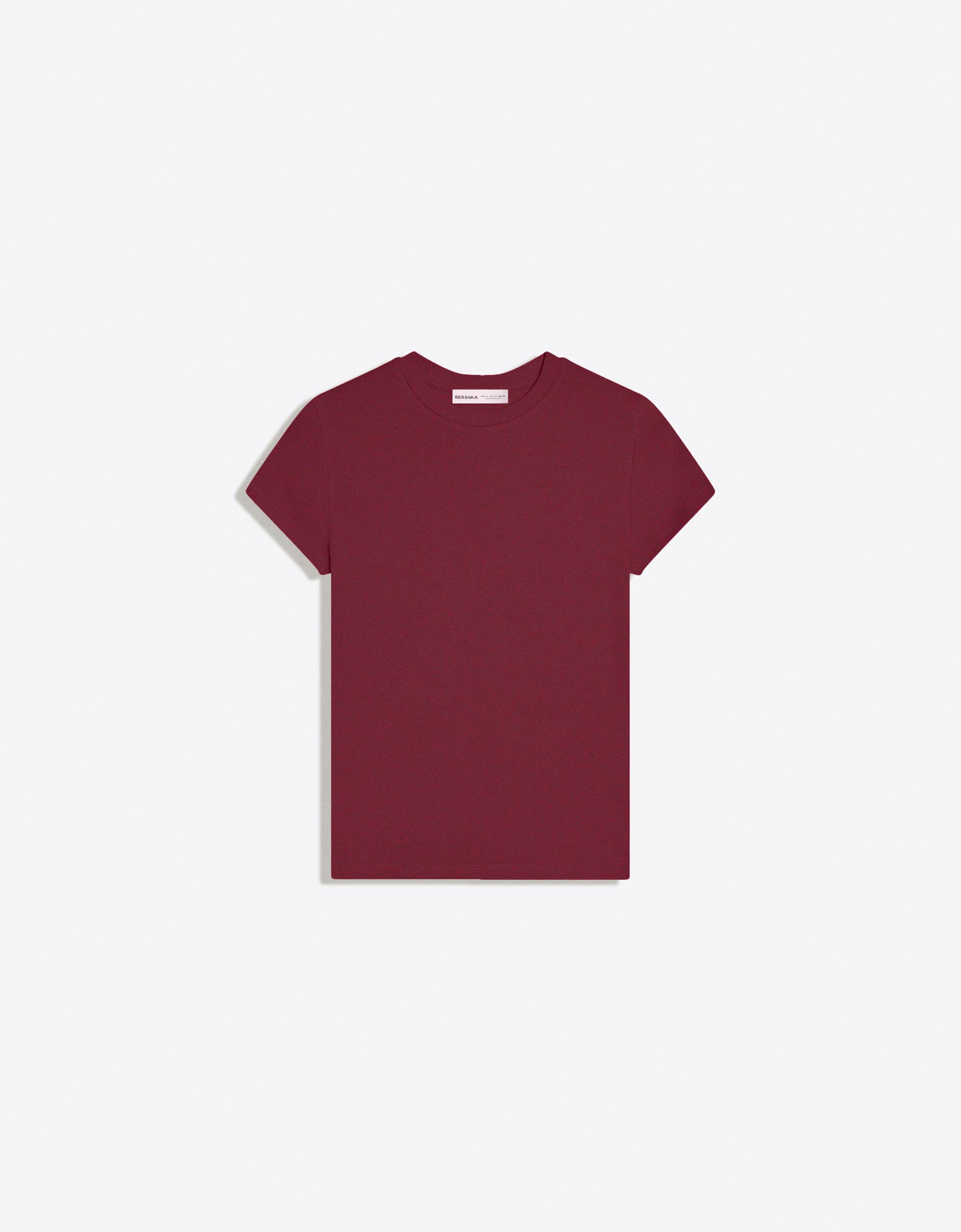 Short sleeve round neck T-shirt — Burgundy