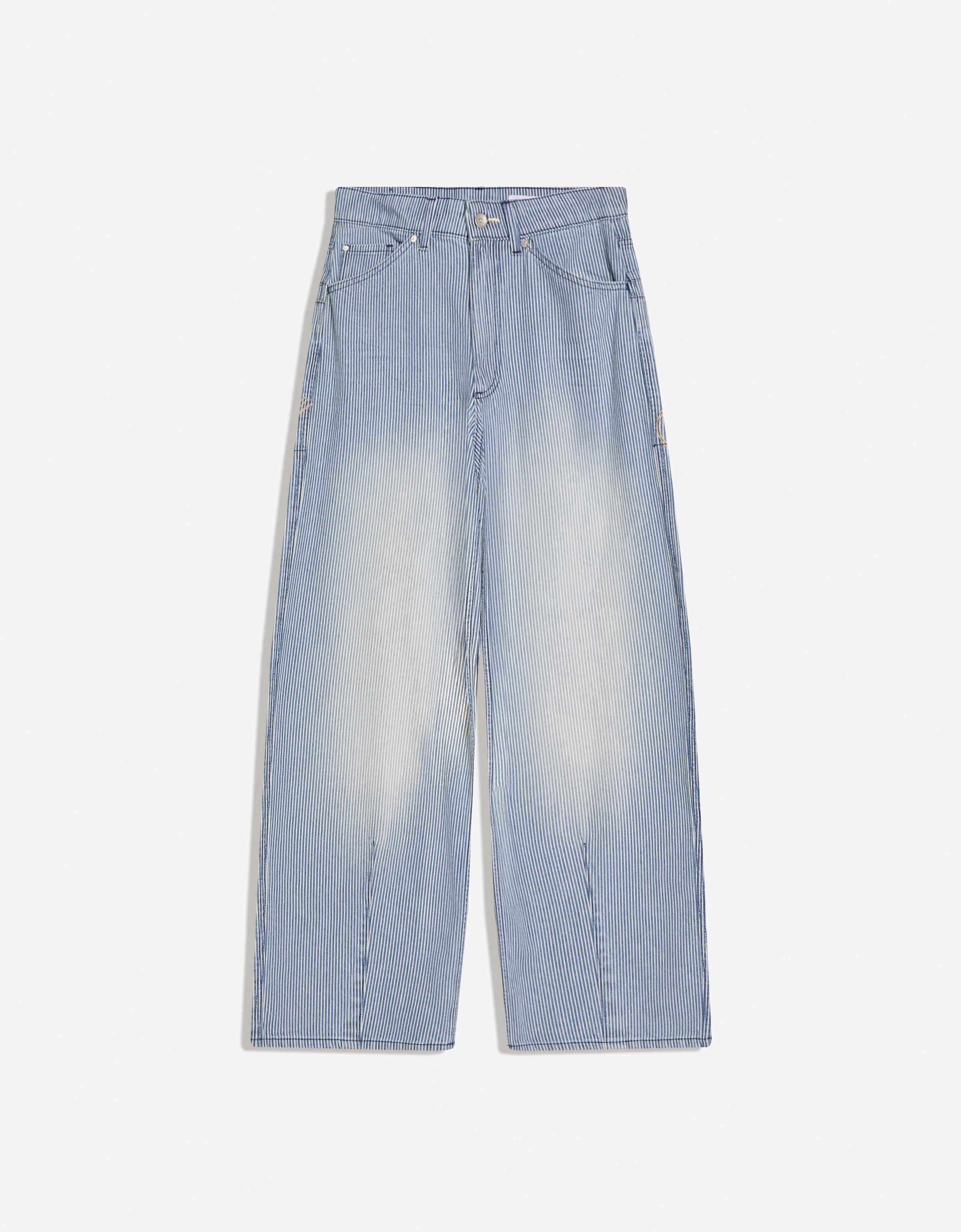 Low-rise super wide-leg stripe jeans