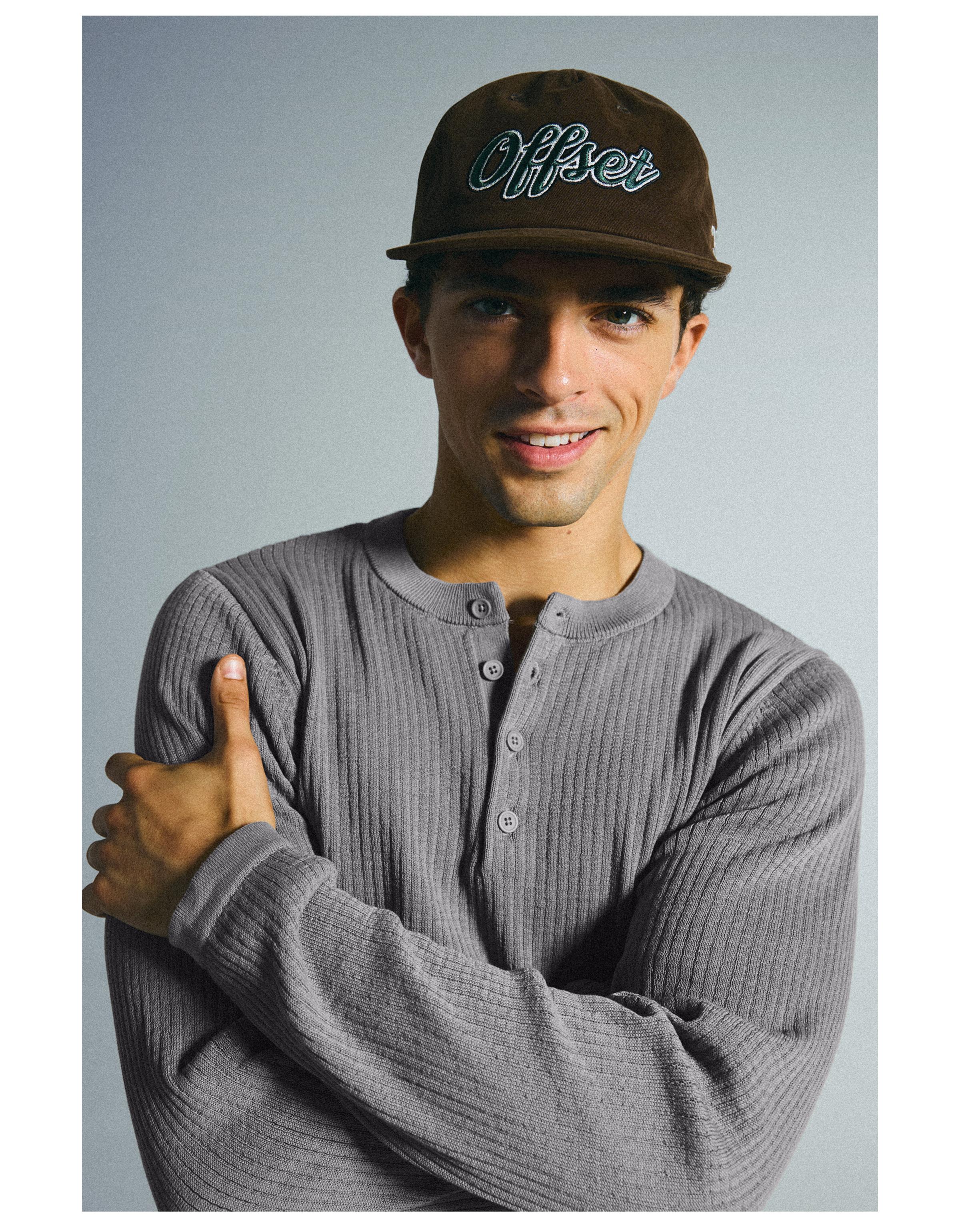 Henley knit jumper — Grey