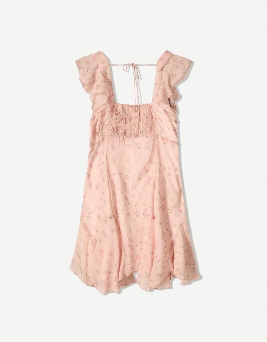 Robe courte à volants-Multicouleur-5