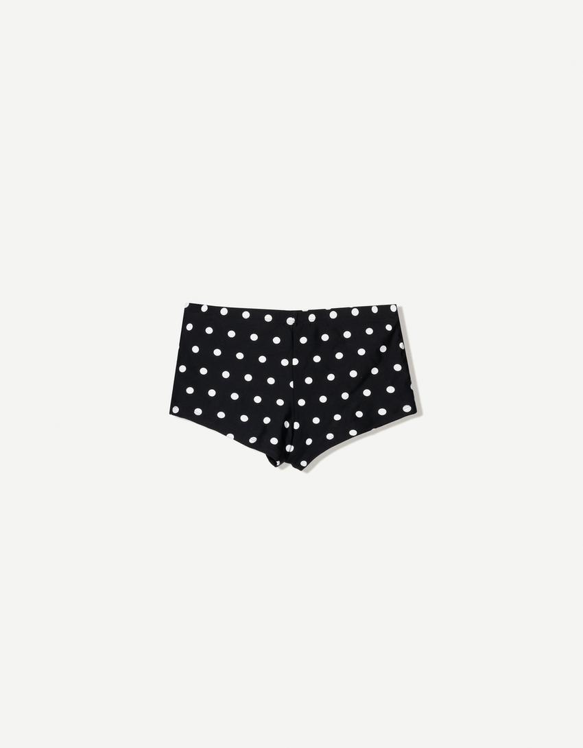 Bikinihöschen im Culotte-Stil mit Punkten-Schwarz-4