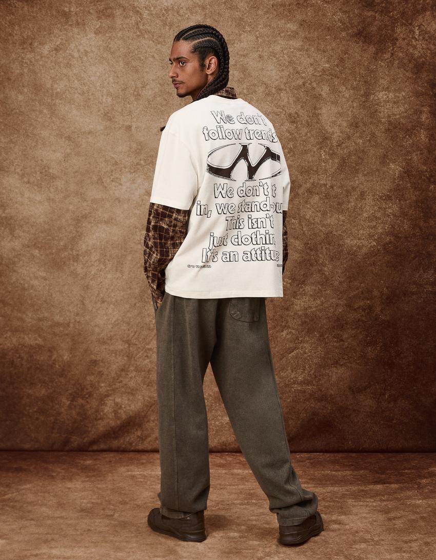 Printed short sleeve T-shirt-Off white