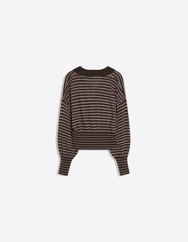 Ribbed polo collar jumper — Brown 6