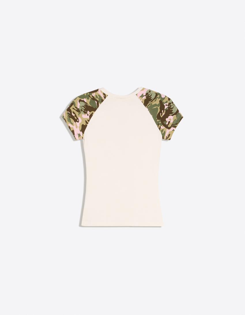 Maglietta a maniche corte raglan con stampa SHREK-Bianco Roto