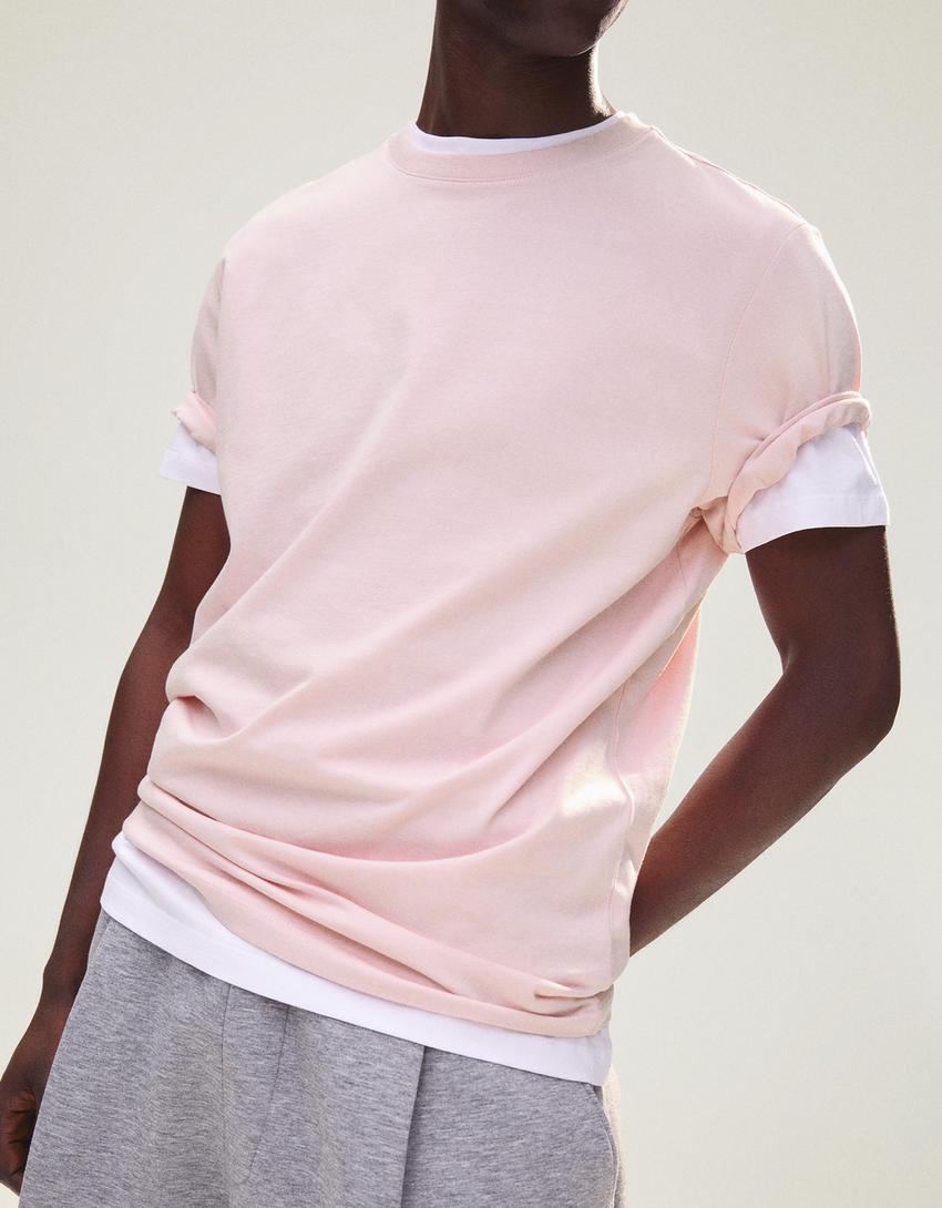 Camiseta manga corta-Rosa