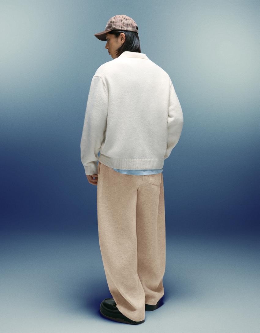 Pantalon ballon à pinces en tissu-Sable