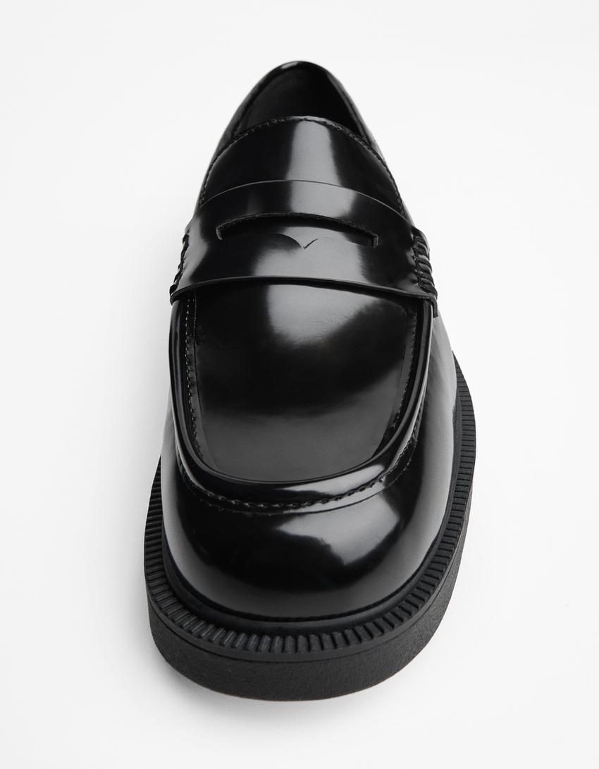 Loafers with square toe-BLACK-2