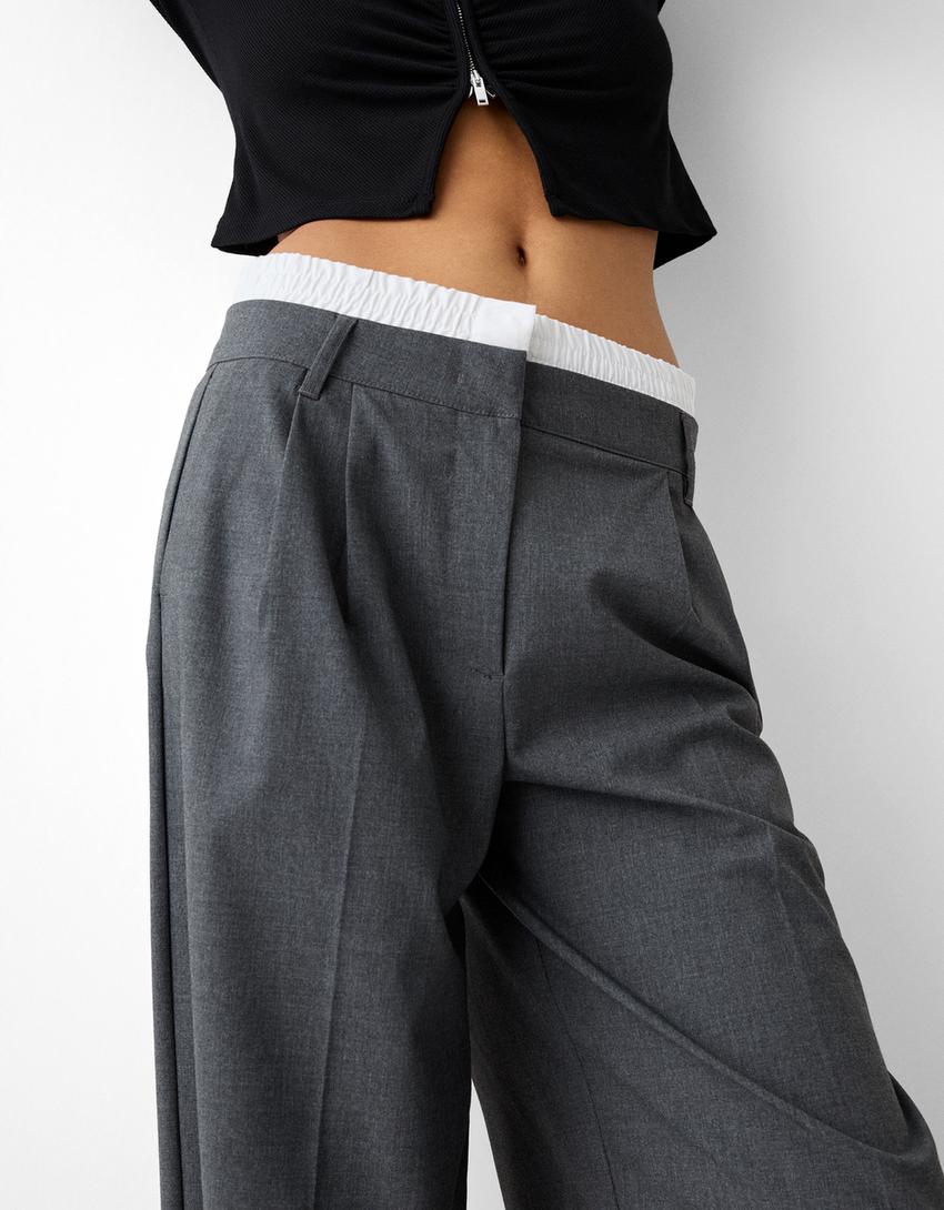 Tailored underwear trousers-Grey-3