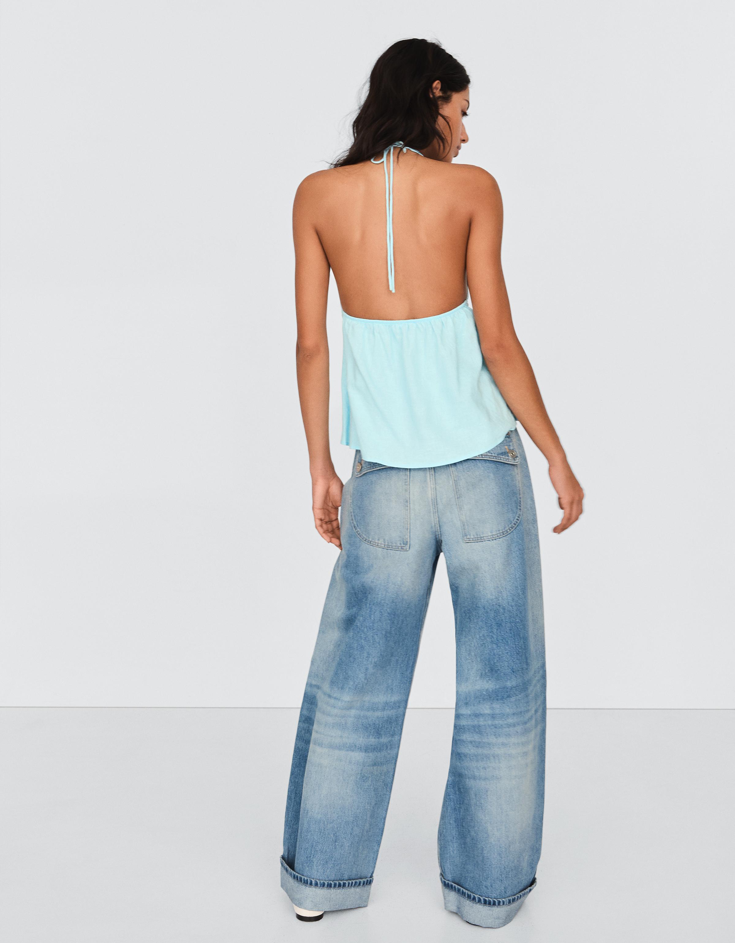 Keten halter top - Görsel 9