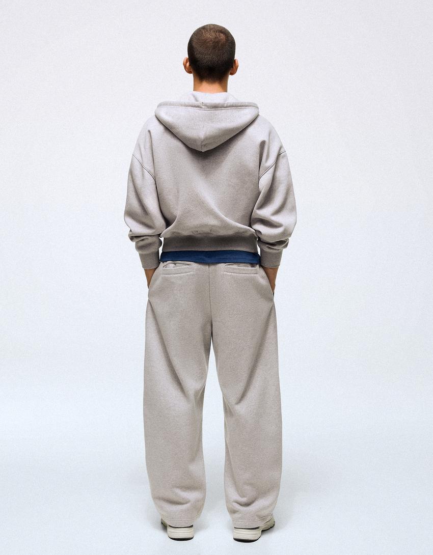 Kapuzen-Sweatshirt mit Reißverschluss-Grau