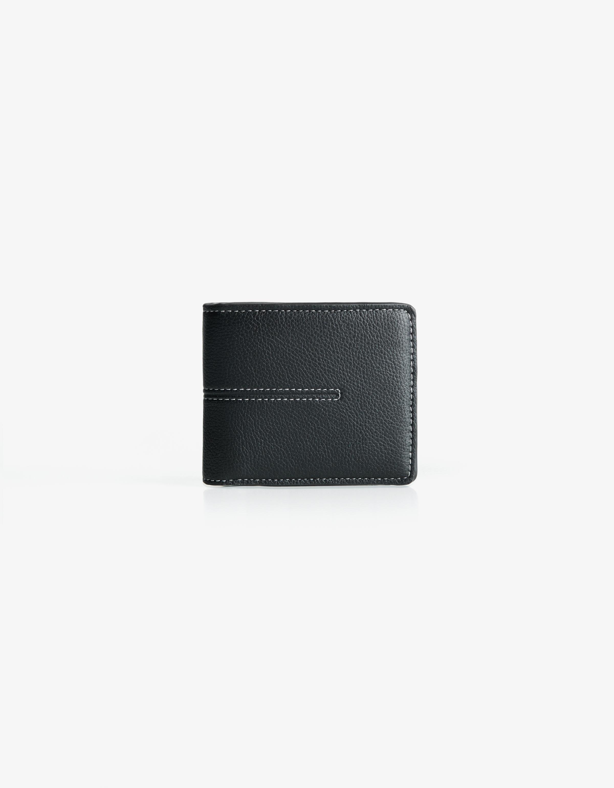 Bershka Brieftasche Aus Kunstleder Herren Schwarz