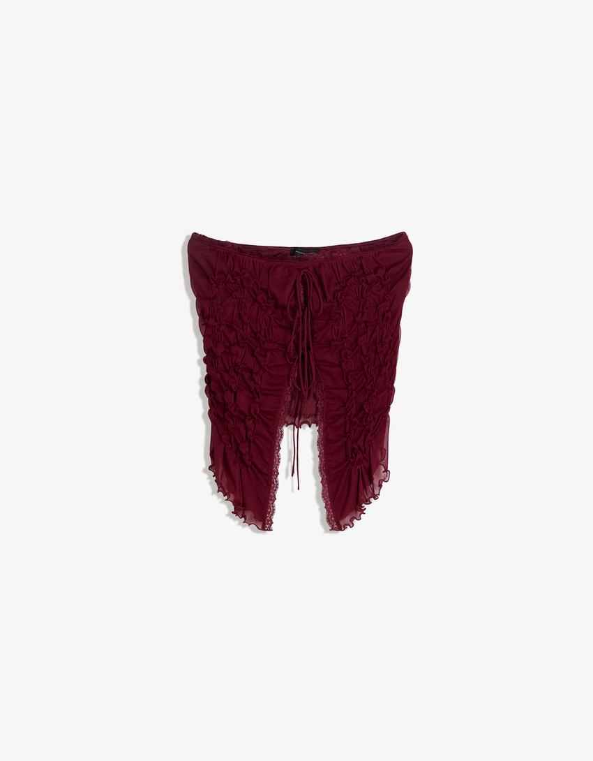 Haut bandeau froncé-Grenat