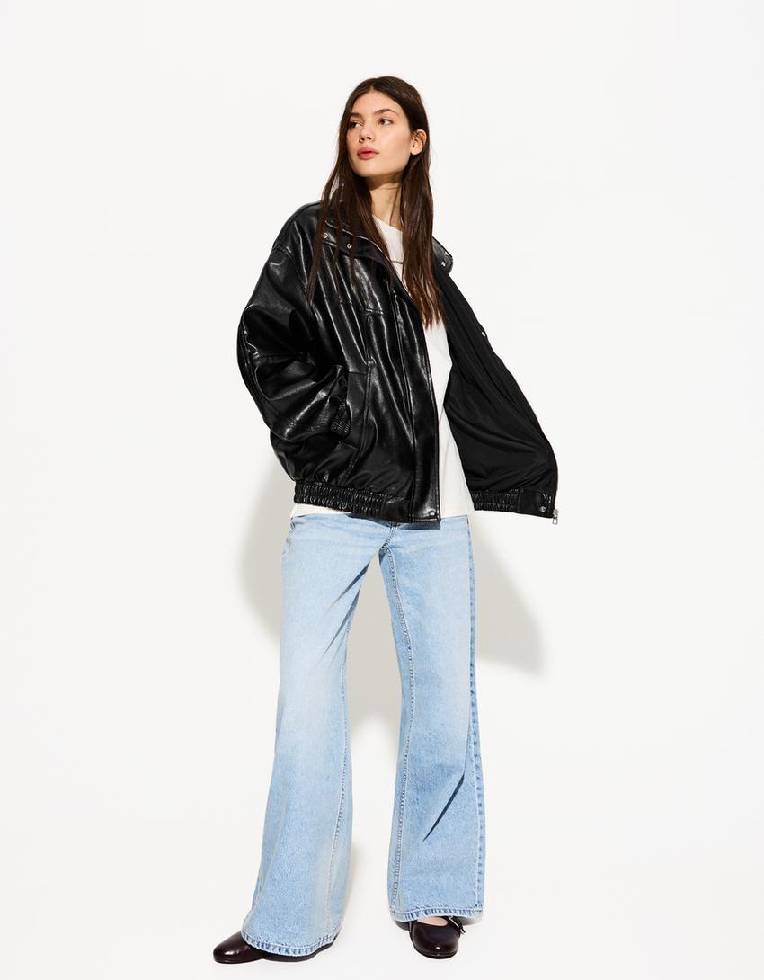 Leather Jacket Bershka Giacche Donna Giubbino Di Pelle Bershka