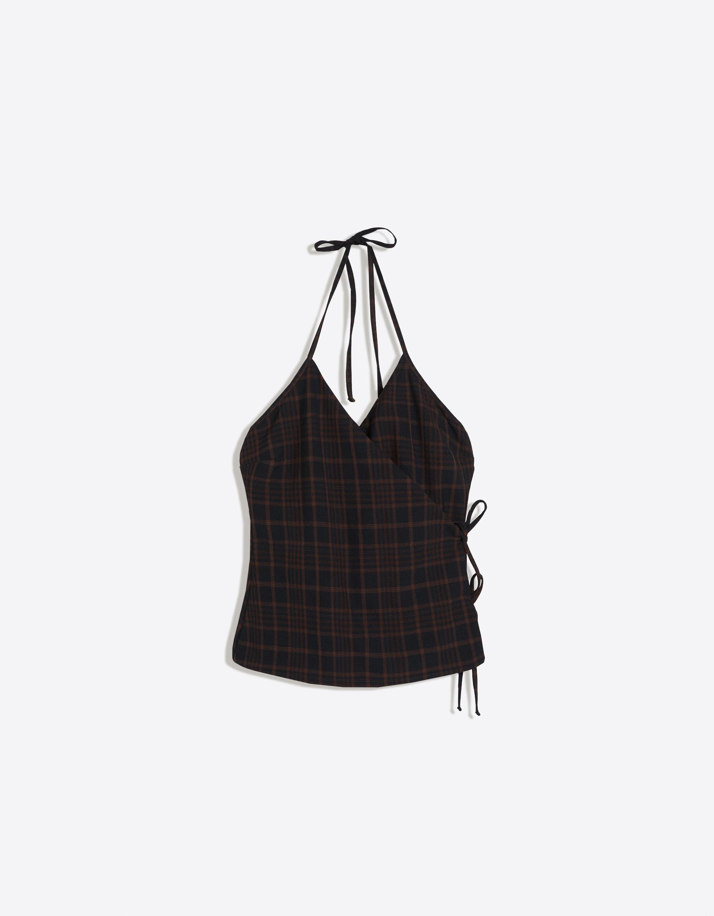 Crossover halter top — Navy