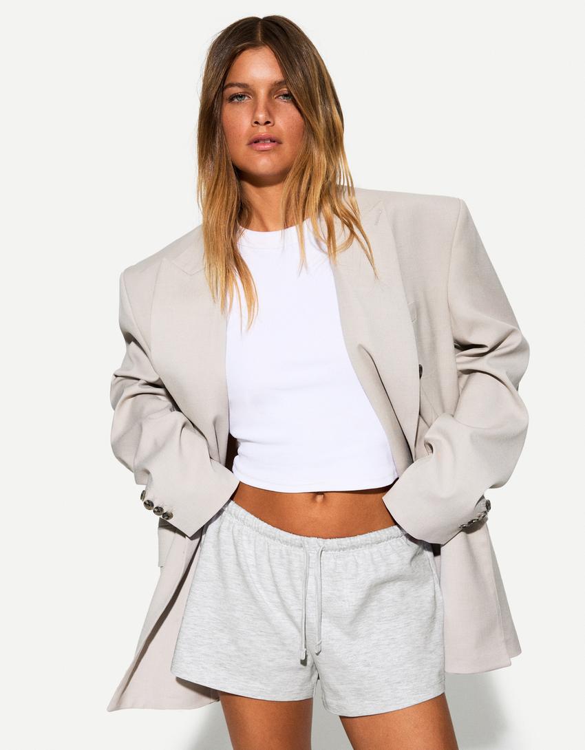 Plush shorts-Grey