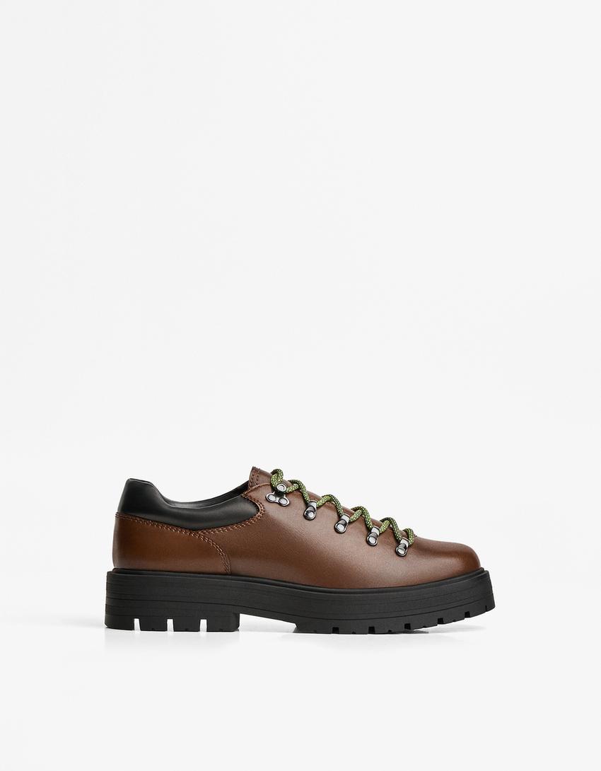 Shoes with metal details-Brown-0