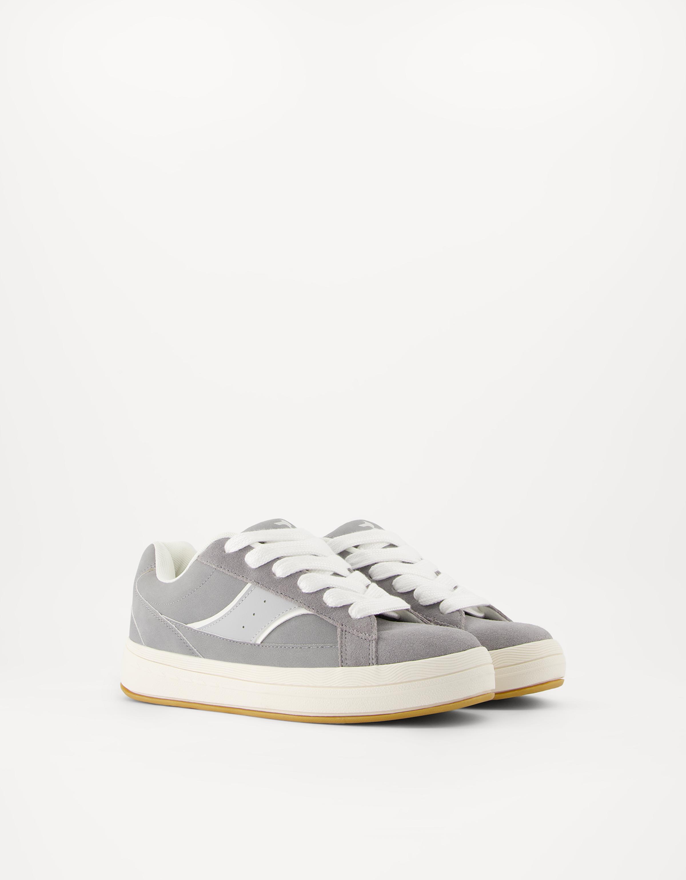 Bershka Sneaker Aus Rauleder Im Skater-Stil Damen 36 Grau