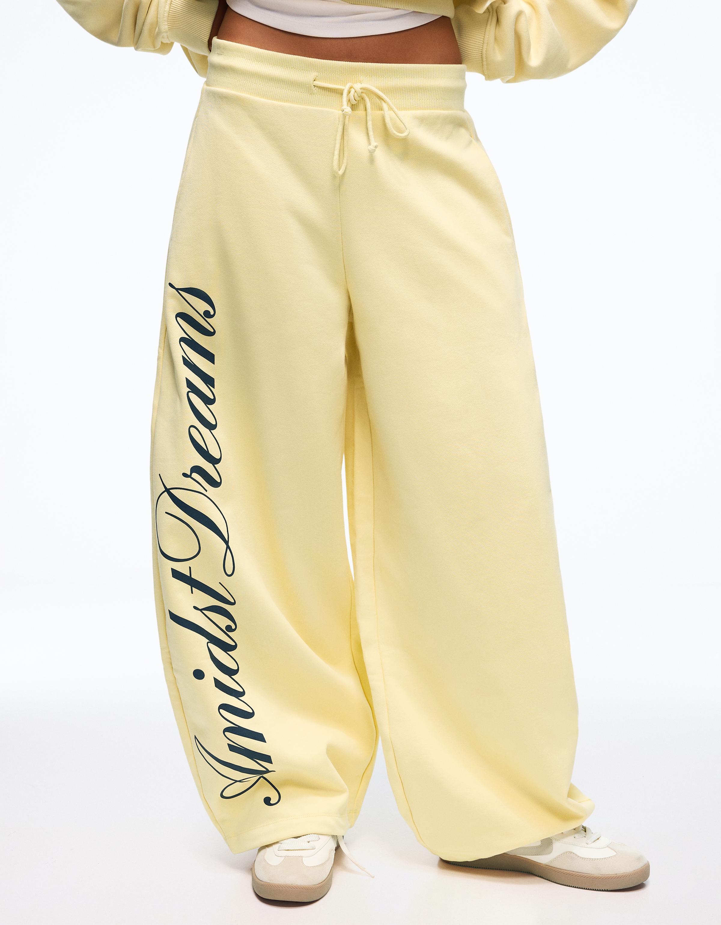 Baskılı barrel fit şardonlu eşofman altı - Görsel 76