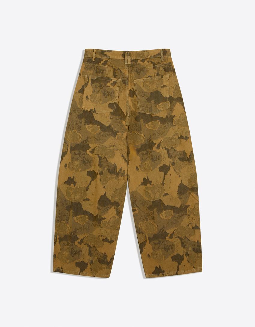 Bedruckte Balloon-Hose-Khaki