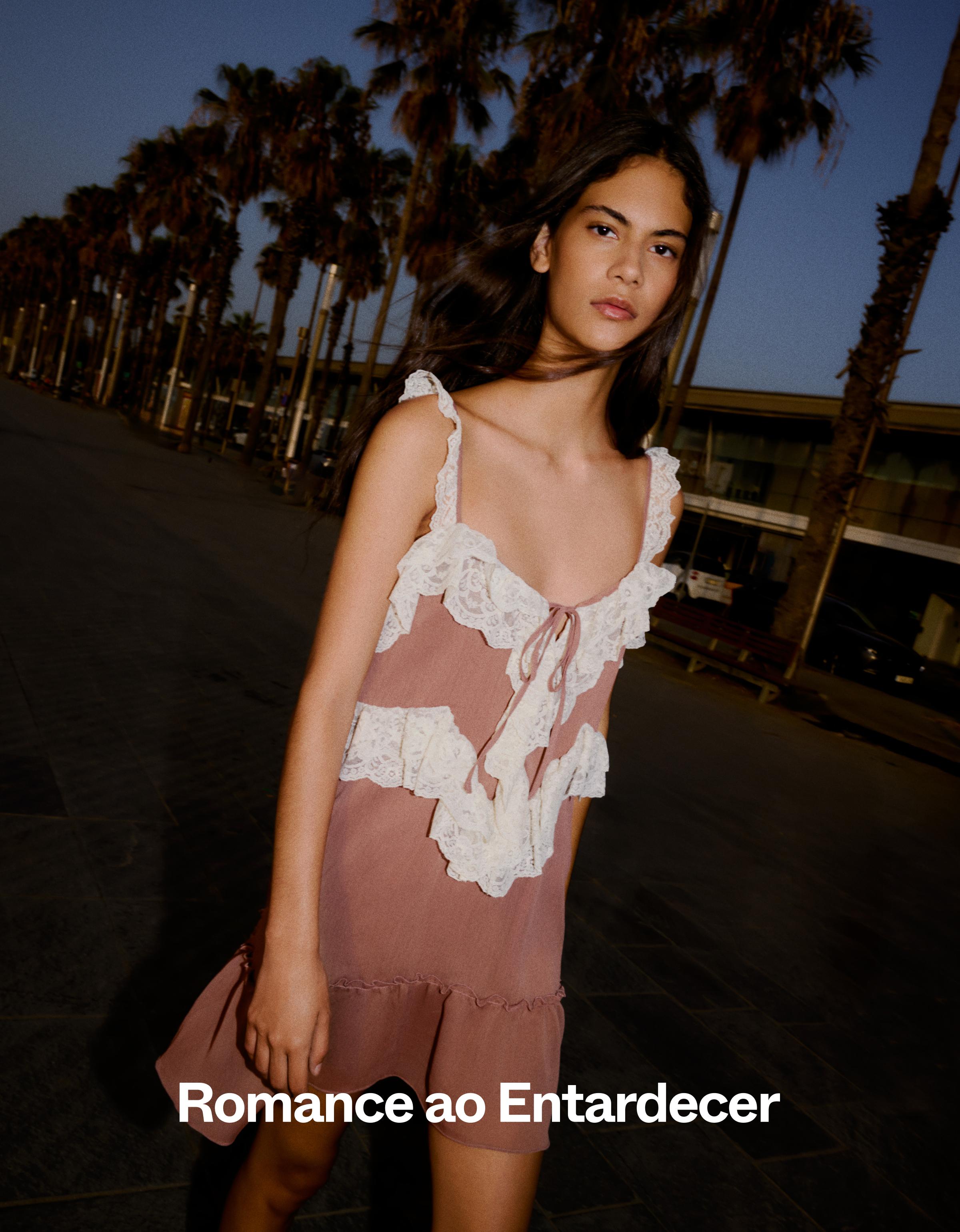 Romantic mini dress with lace straps — 0-135