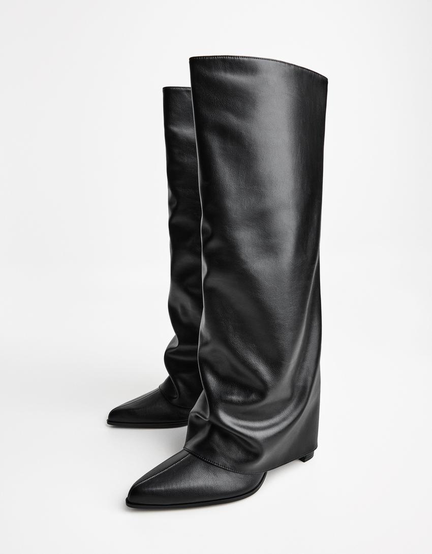 Bota tacón pantalón-Negro-3