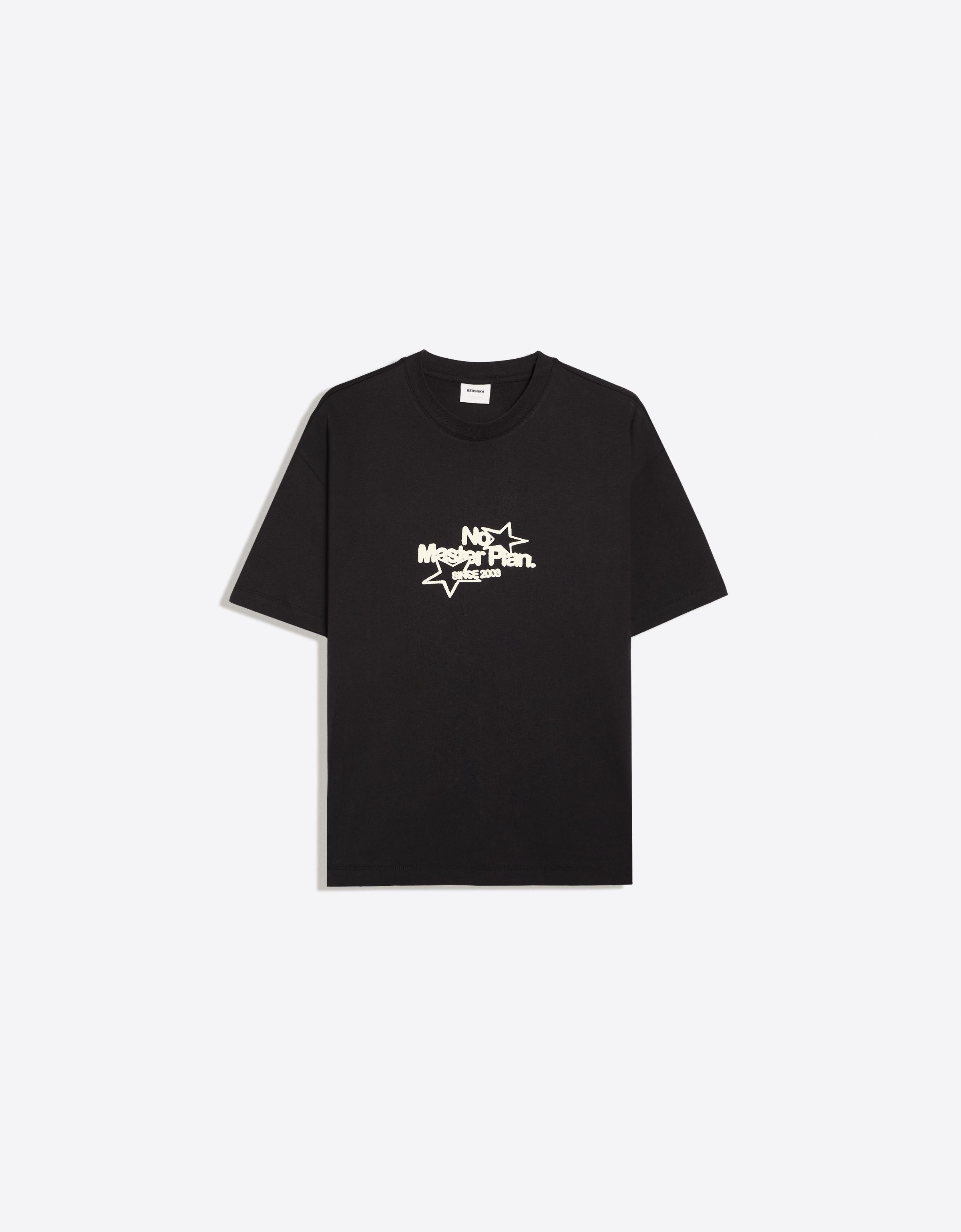 Boxy print T-shirt — Black