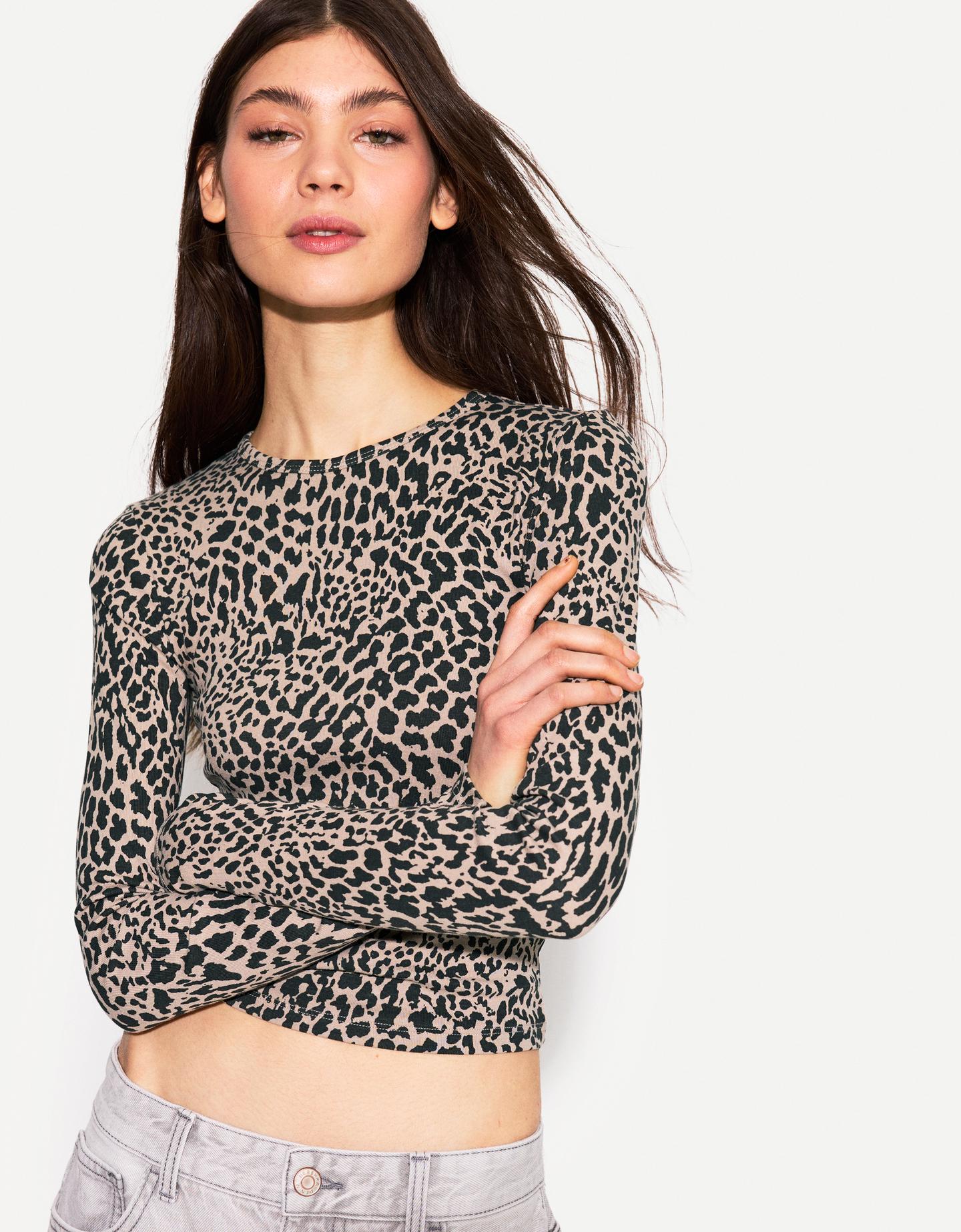 Bershka Langarmshirt Damen Xs Sandfarbe günstig online kaufen