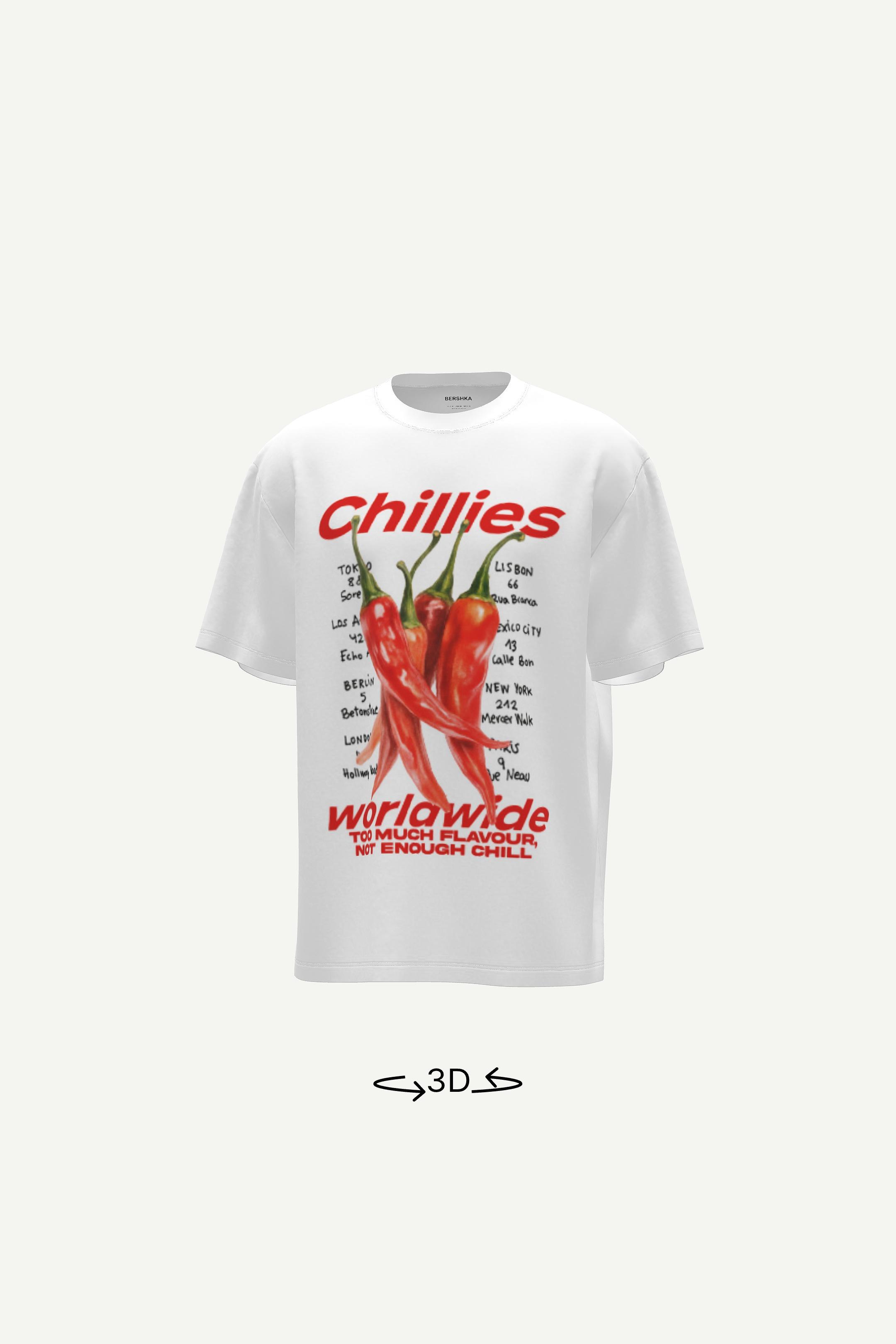 T-shirt manga curta estampada-Branco-0