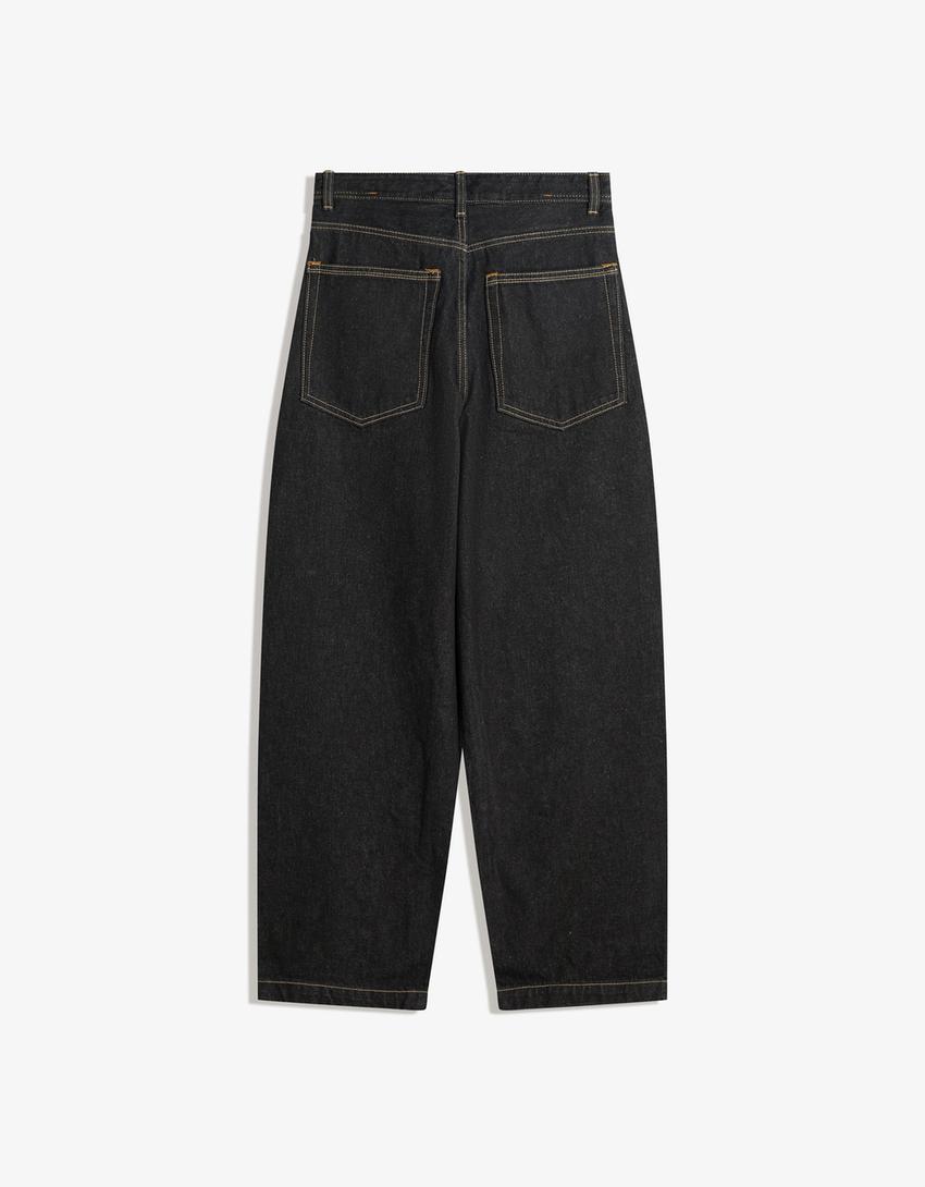 Jeans baggy fit con stampa laser LIMITED EDITION-Grigio scuro