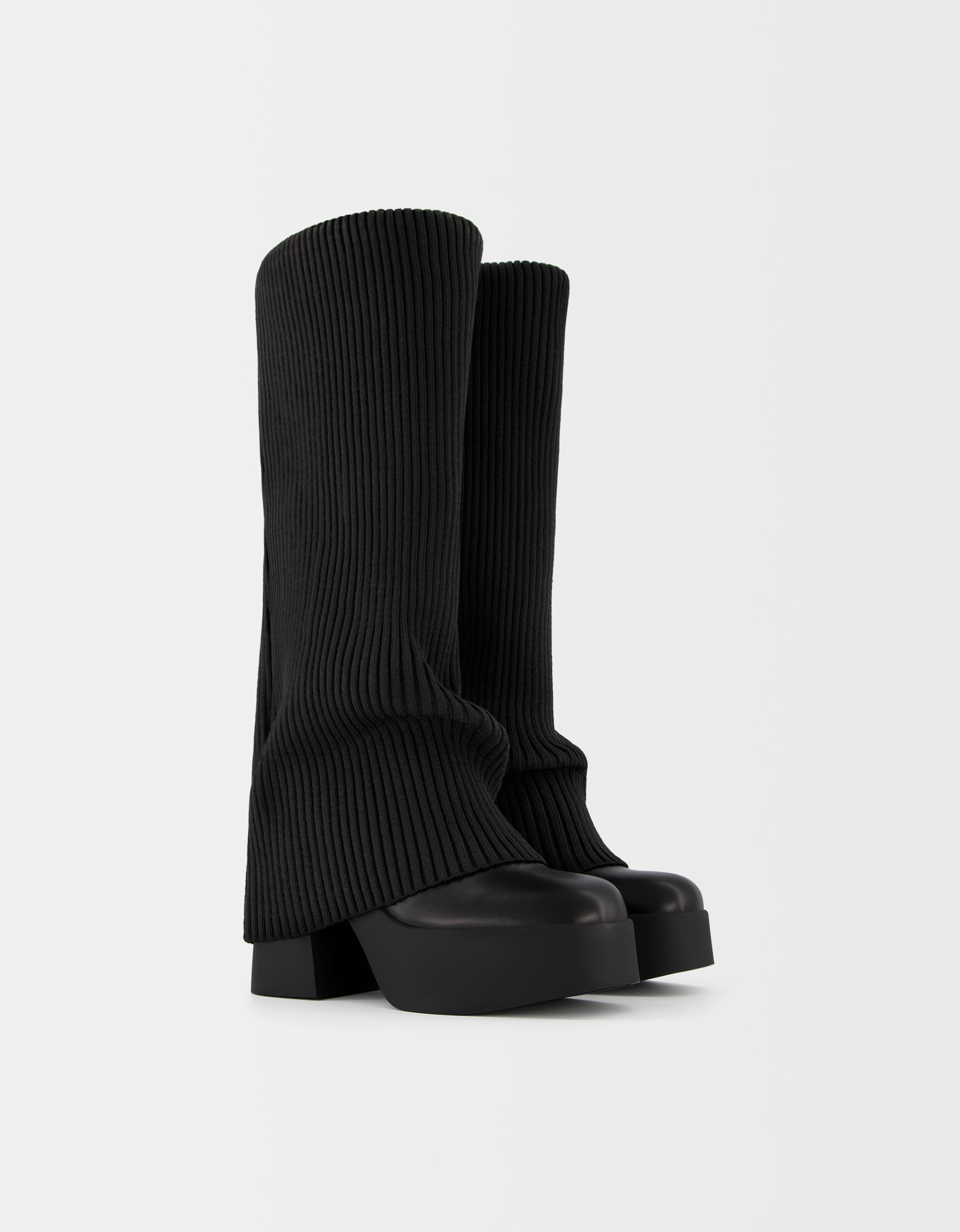 Bershka ribbed over the knee boot hotsell