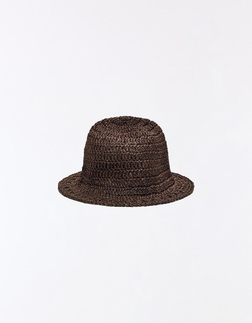 Rustik bucket şapka-Kahverengi