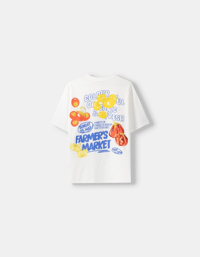 تيشرت بأكمام قصيرة وطبعة-أبيض مطفي-6