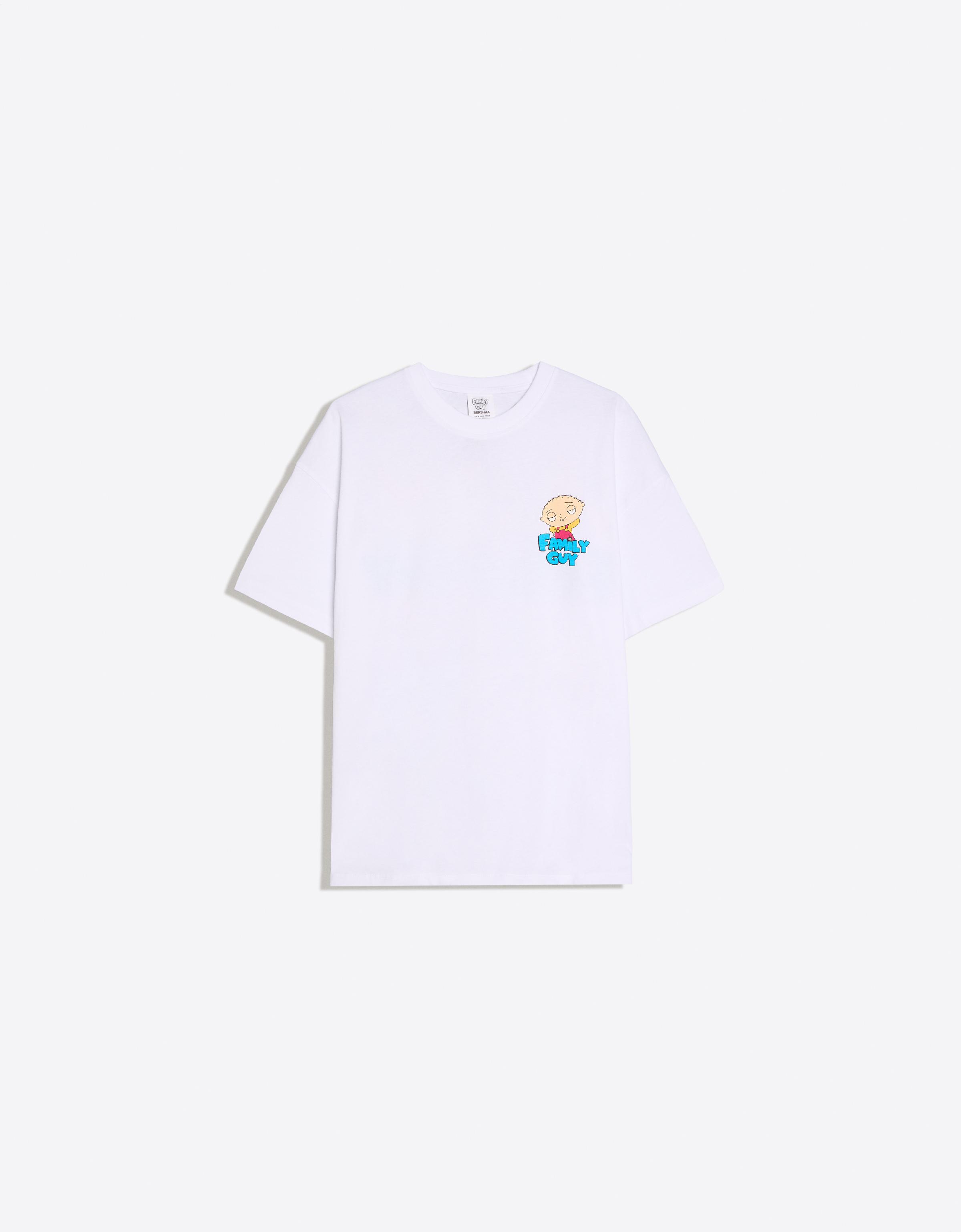Camiseta Oversize Print Family Guy Mujer S Blanco Roto