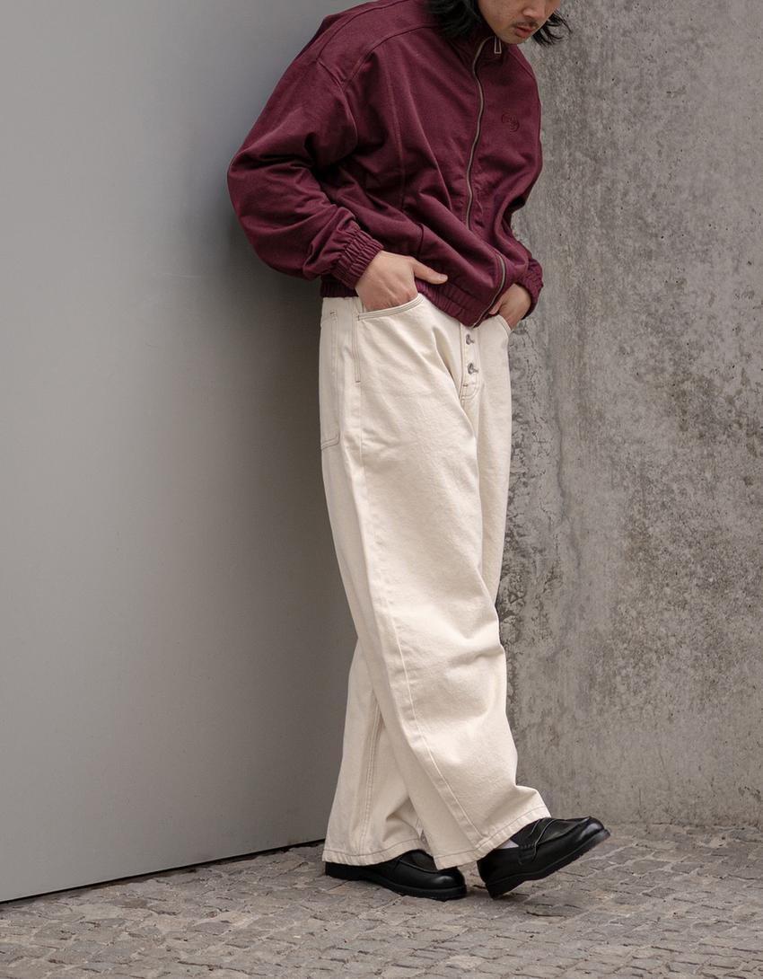 Sweatshirt mit Reißverschluss und Print-Granatrot