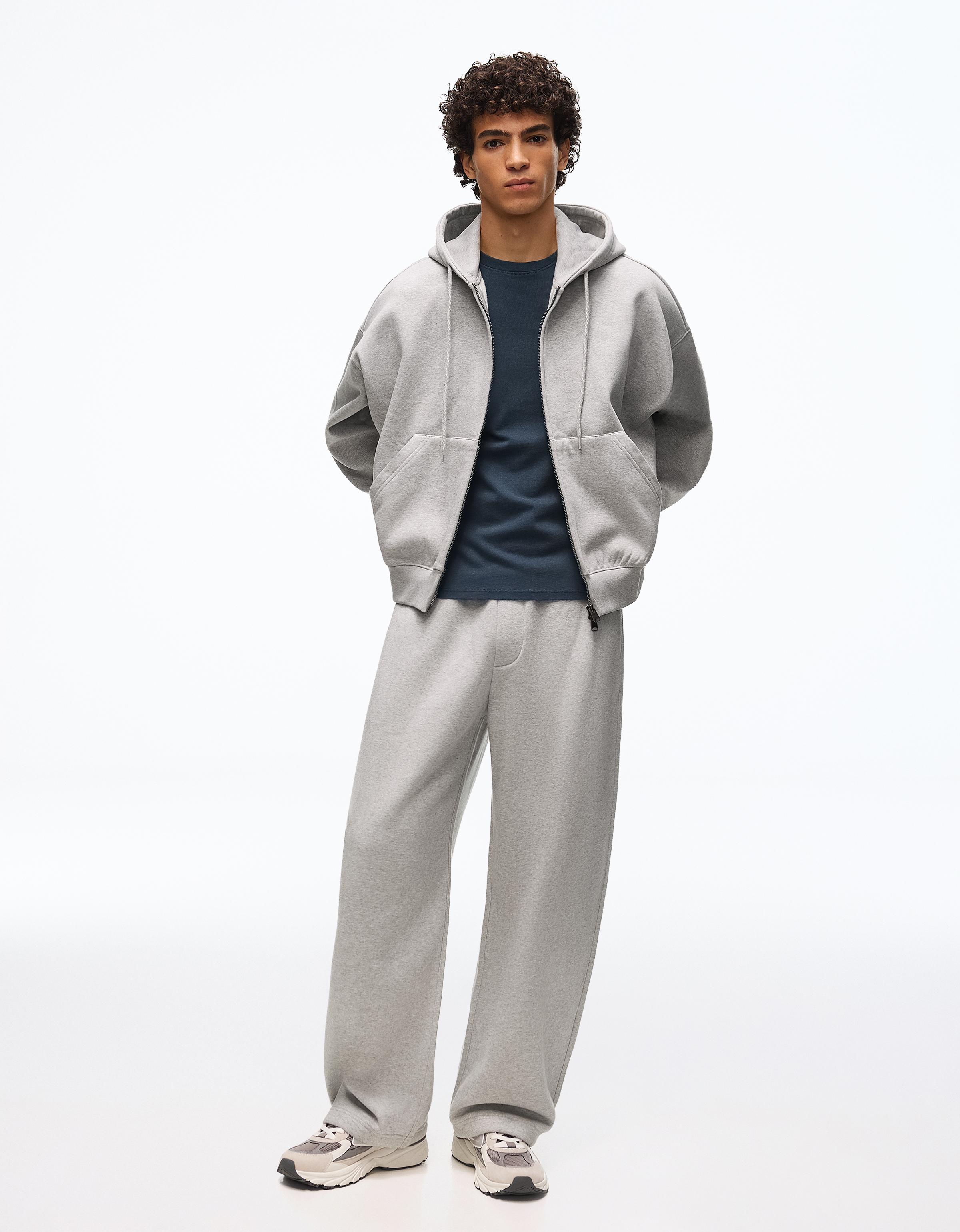 Napped balloon trousers — Grey