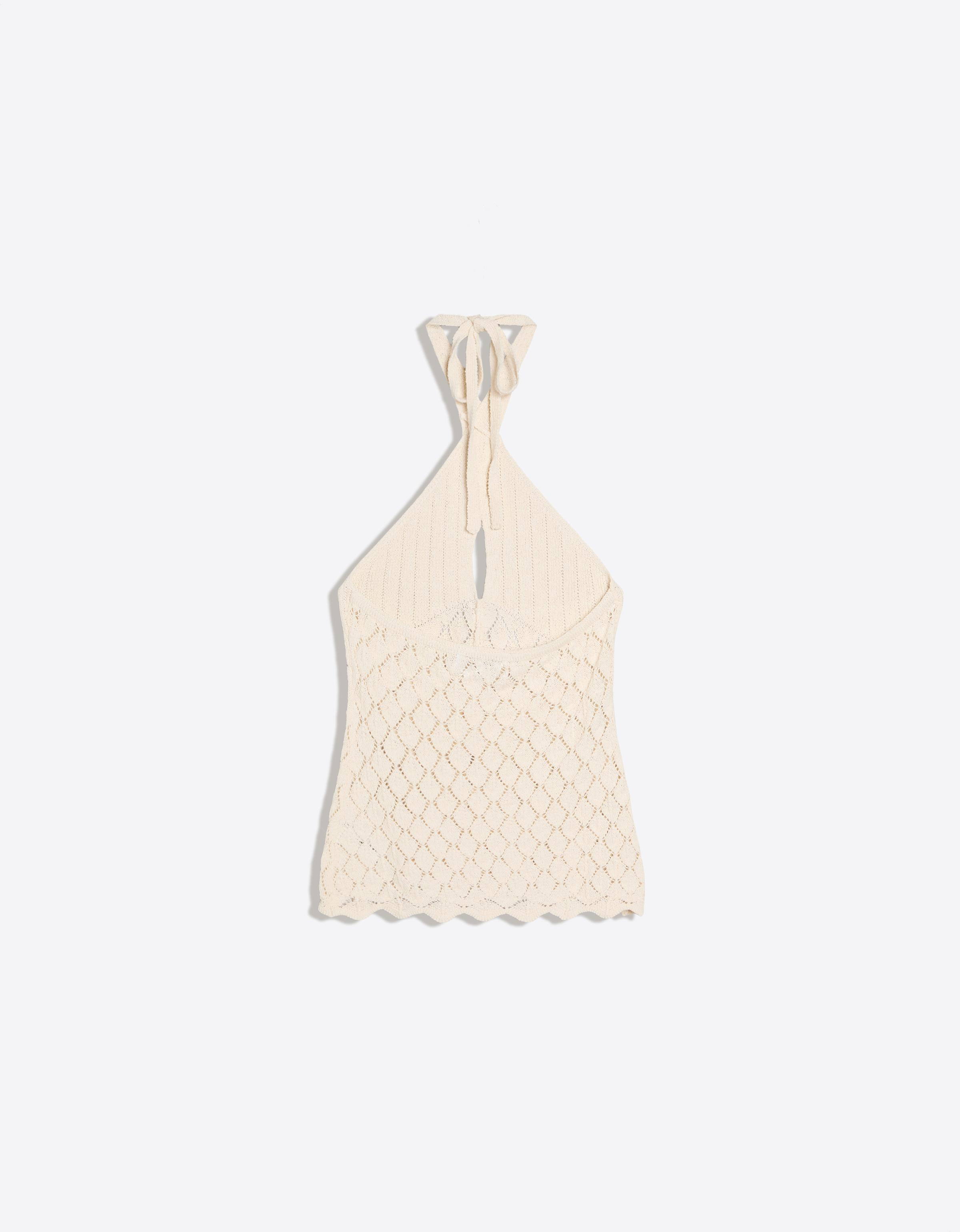 Open knit halter top - Women | Bershka