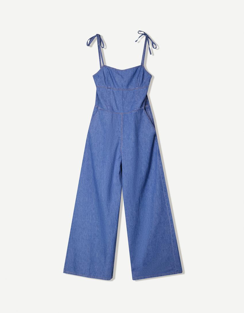 Denim jumpsuit-Light blue