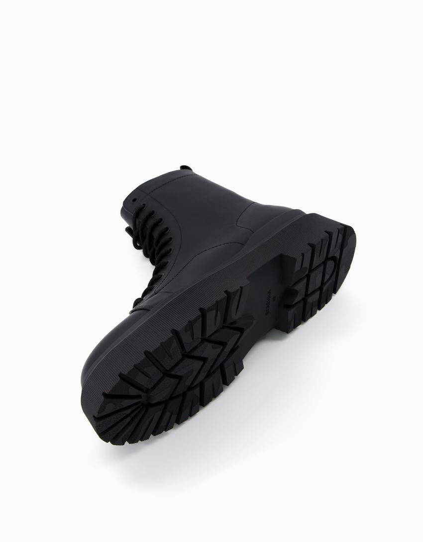 Bottines à lacets semelle crantée homme-Noir-3