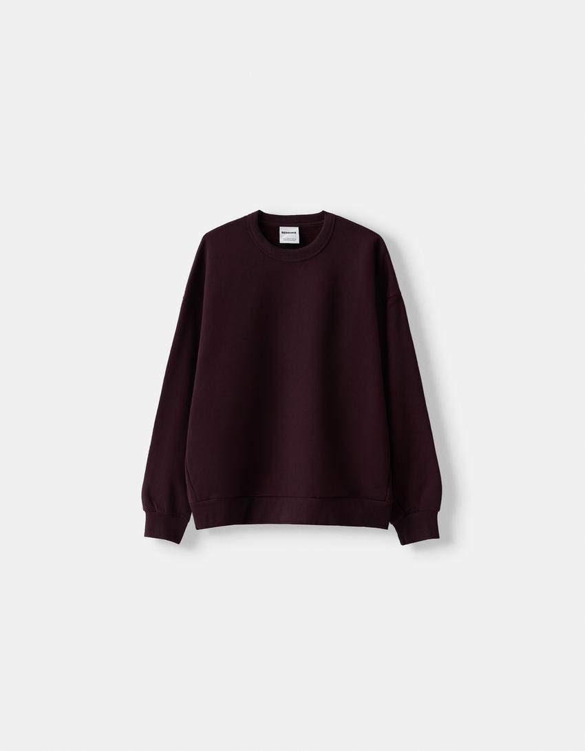 Oversize-Sweatshirt mit Seitentaschen-Violett-5
