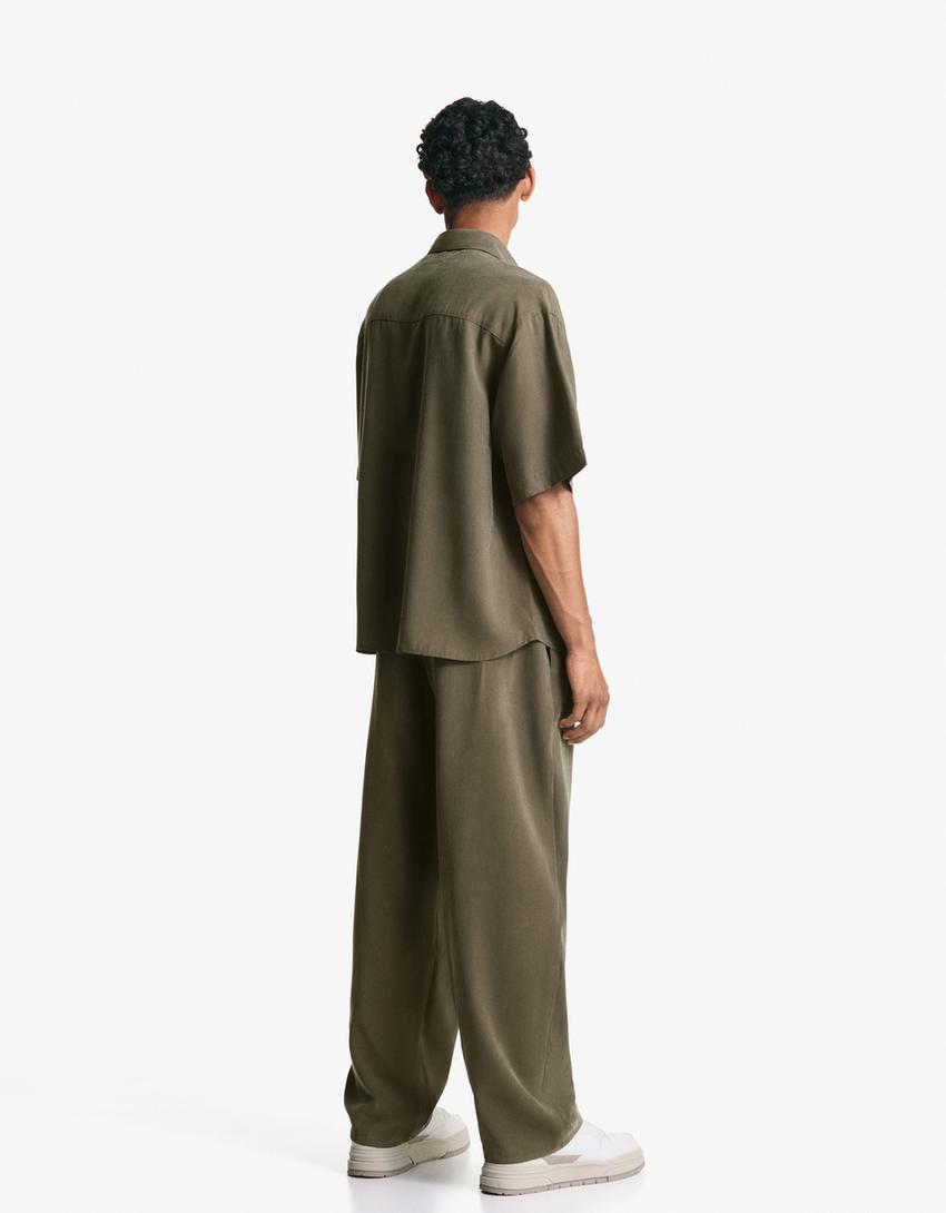 Ensemble chemise et pantalon-Kaki-1
