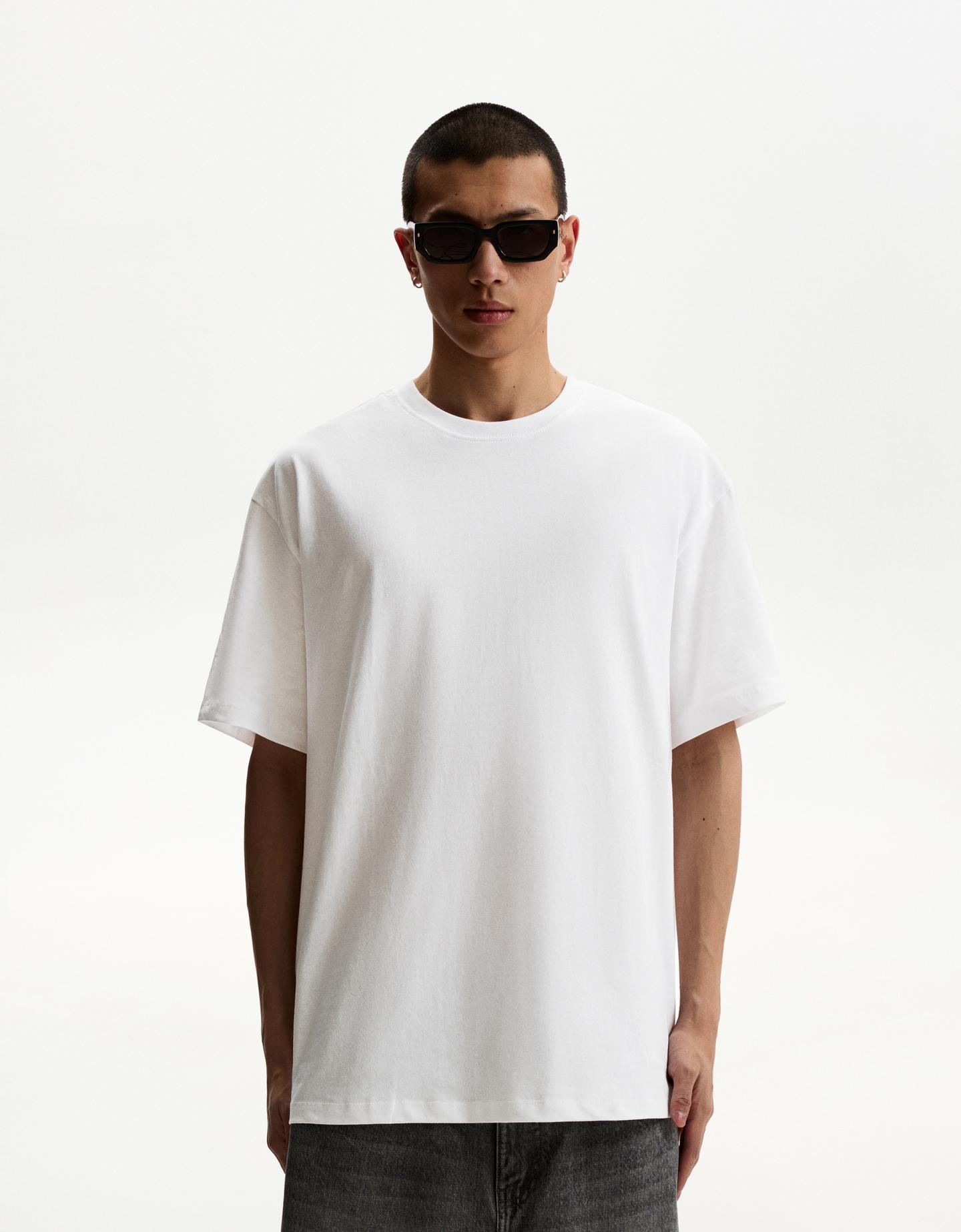 Bershka Maglietta A Maniche Corte Boxy Fit Uomo Xl Bianco