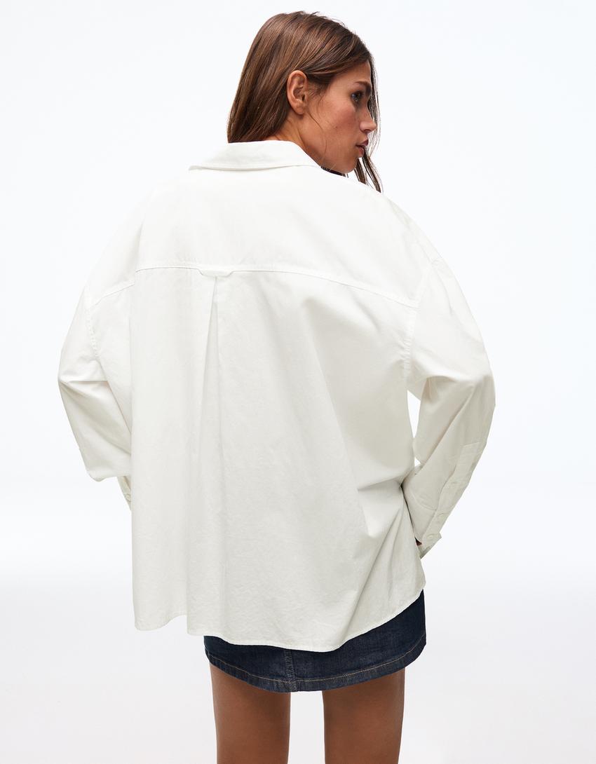 Oversize-Hemd-Weiss