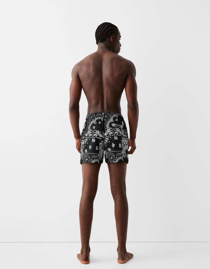 Printed swimming trunks-Black-2