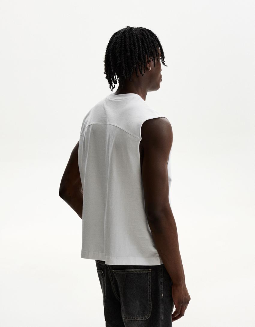 Camiseta sin mangas-Blanco roto-1