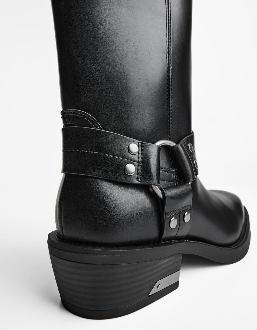 Bota biker-Preto