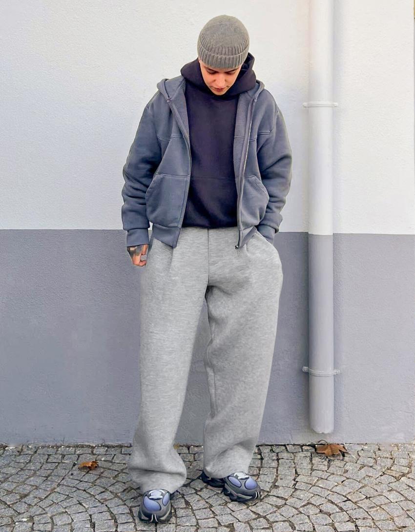 Technical trousers with darts-Grey