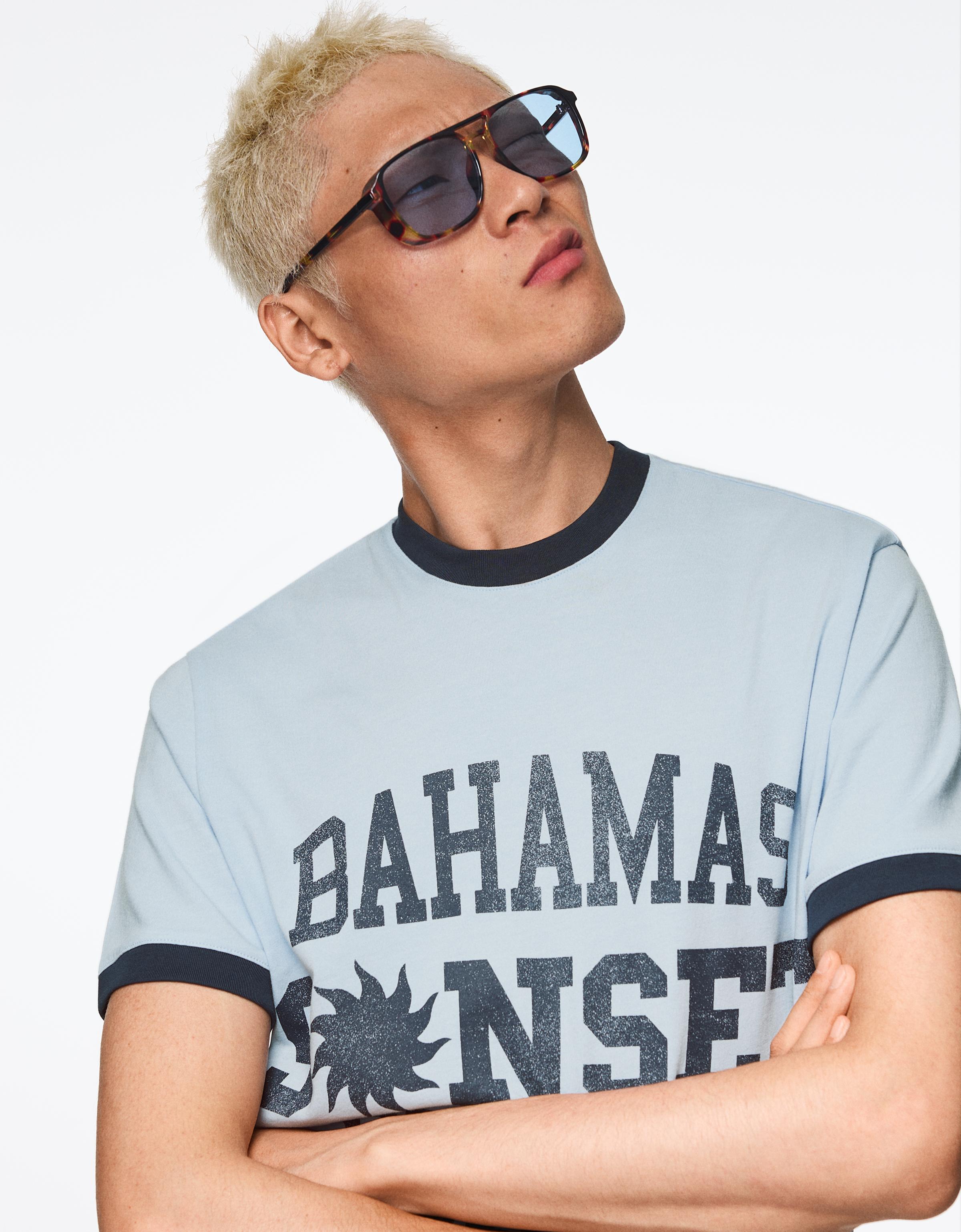 Short sleeve print T-shirt — Blue