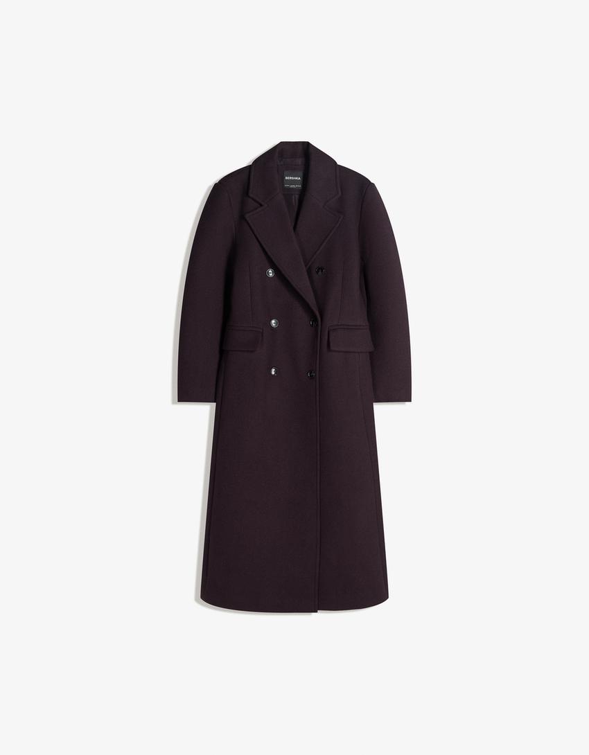 Oversize kumaş kaban-Bordo